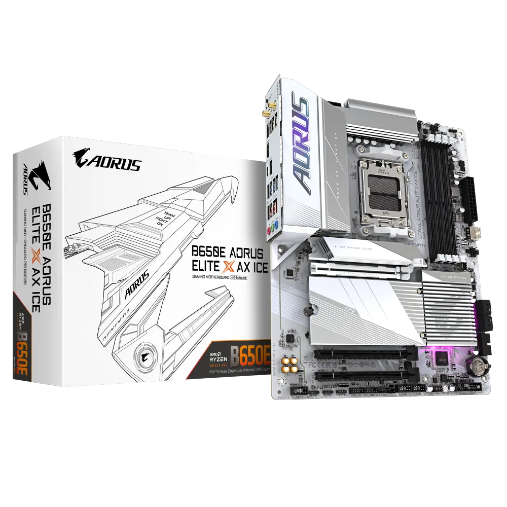 לוח אם Gigabyte B650E A ELITE X AX ICE ATX AM5 DDR5 WIFI BT White