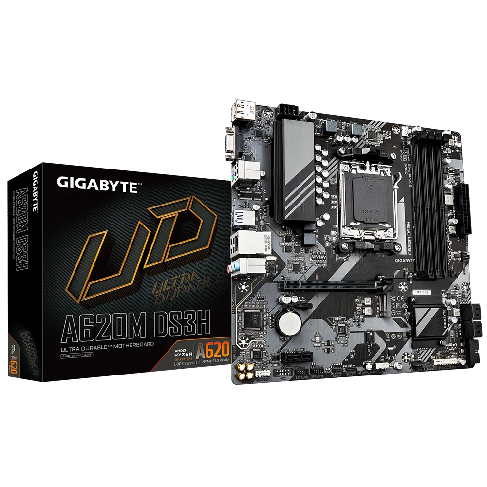 לוח למעבדי Gigabyte A620M DS3H DDR5 PCIE4.0 DP HDMI VGA AMD AM5