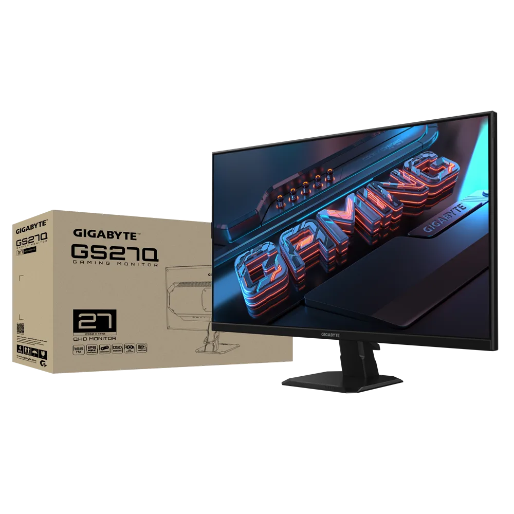 מסך גיימינג Gigabyte GS27Q SS IPS 2K QHD 1ms HDR READY 170HZ OC