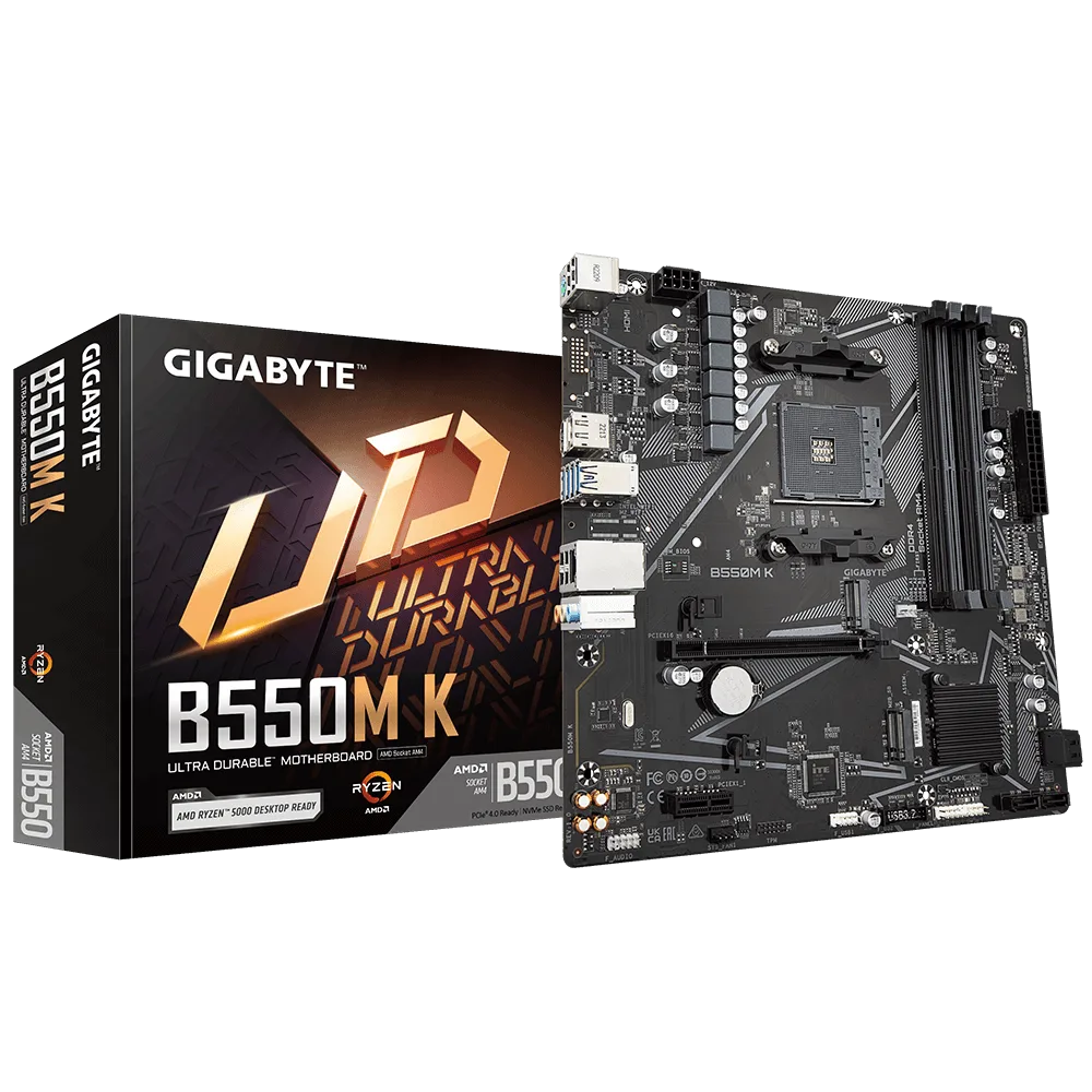 לוח אם Gigabyte B550M K DDR4 for AMD AM4 DP HDMI Micro-Atx