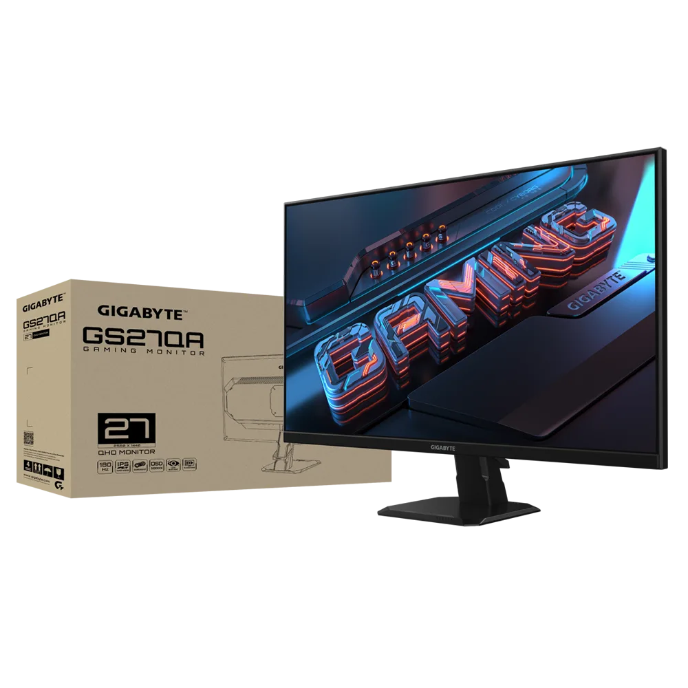 מסך גיימינג Gigabyte GS27QA QHD SS IPS 180Hz 1MS HDR Ready