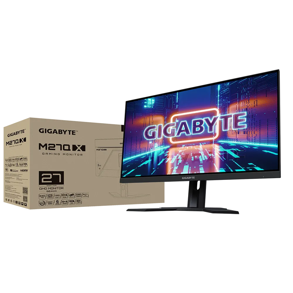 מסך Gigabyte M27Q X 27 2K 1Ms SS IPS 240HZ KVM HDR400 SPEAKERS