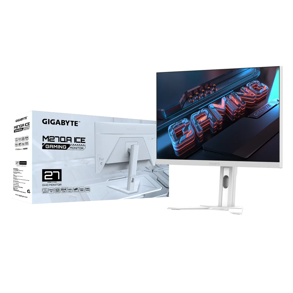 מסך גיימינג Gigabyte M27QA ICE 2K SS IPS 180Hz 1MS HDR USB KVM