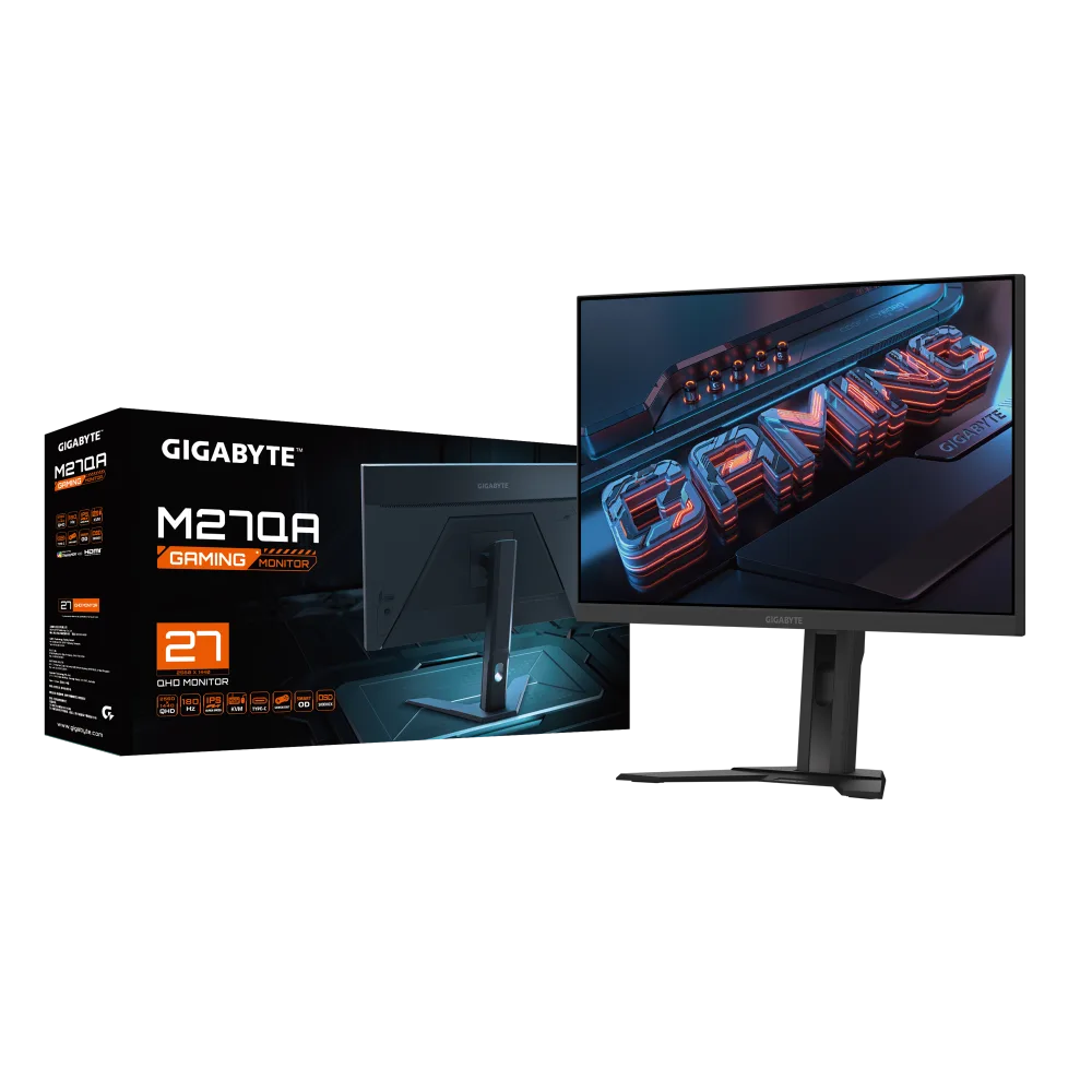 מסך גיימינג Gigabyte M27QA 2K SS IPS 180Hz 1MS HDR USB KVM