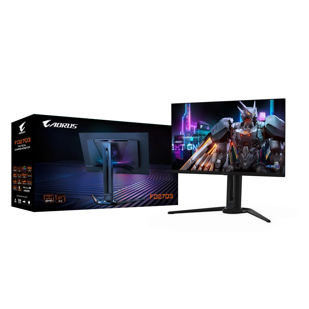 מסך GIGABYTE AORUS FO27Q3 27 2K QD-OLED 0.03ms 360Hz HDR USB KVM