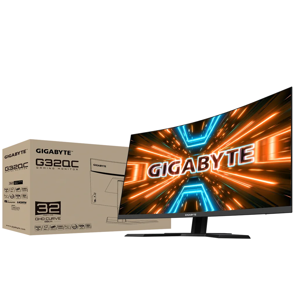 מסך גיימינג Gigabyte G32QC 2K QHD VA 31.5 1ms 165Hz HDR400 Curved