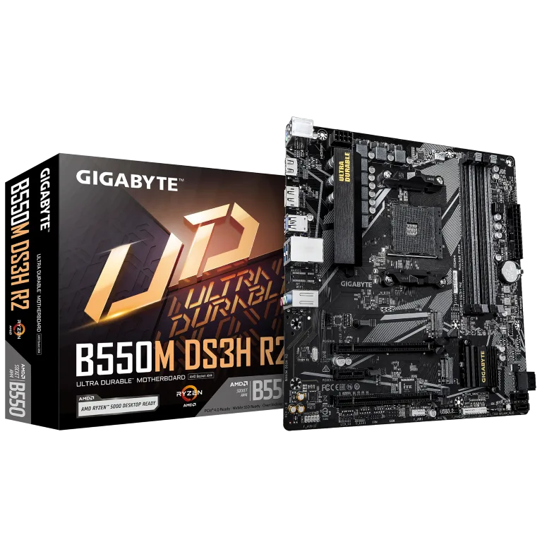 לוח אם למעבדי Gigabyte B550M DS3H R2 DDR4 Micro-Atx For AMD AM4