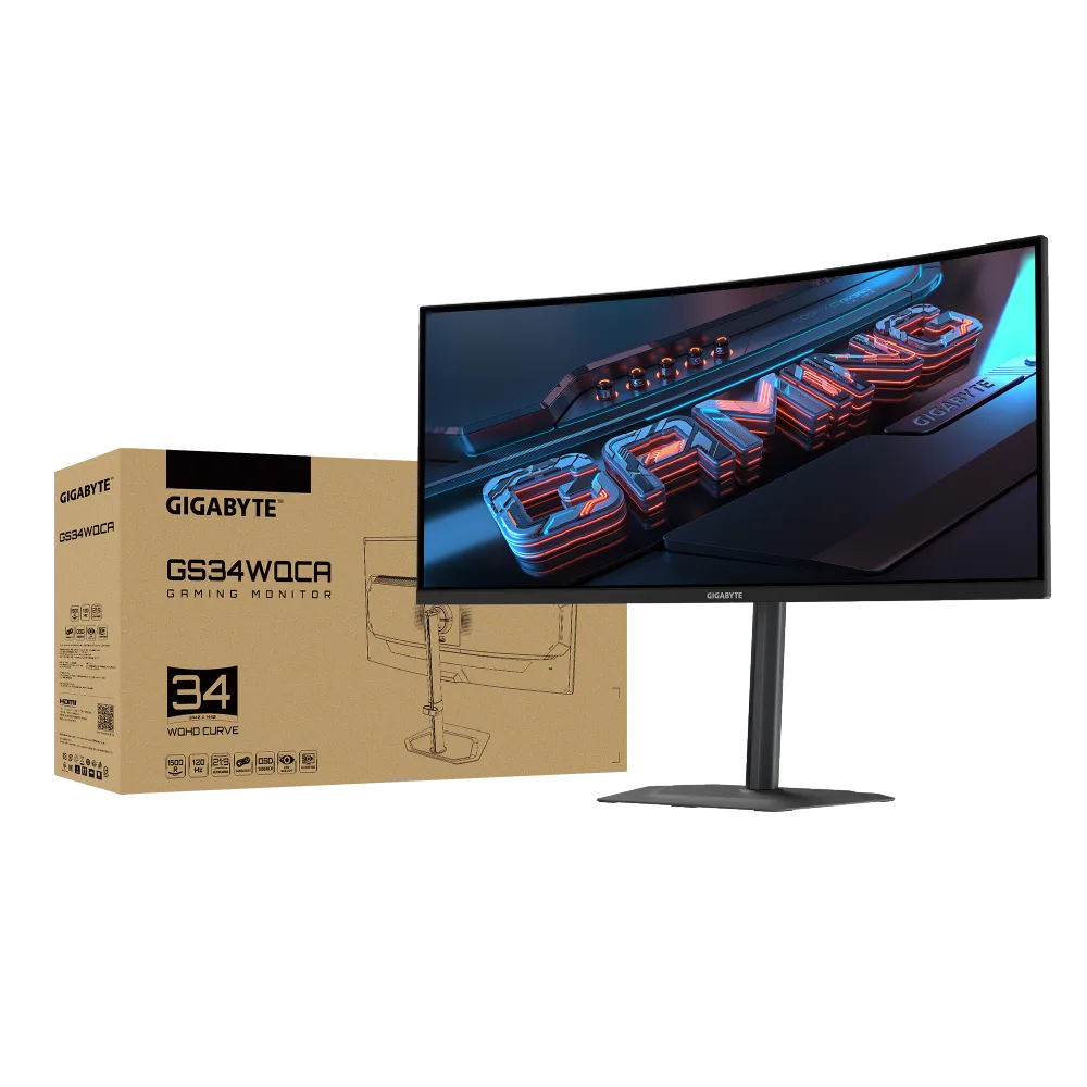 מסך Gigabyte GS34WQCA 34 WQHD VA 1Ms 120Hz HDR10 Curved Vesa100