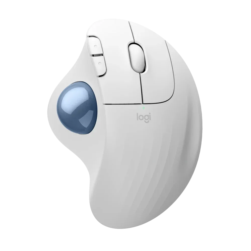 עכבר Logitech M575S TrackBall Off-White Blue Ball 2000DPI BT