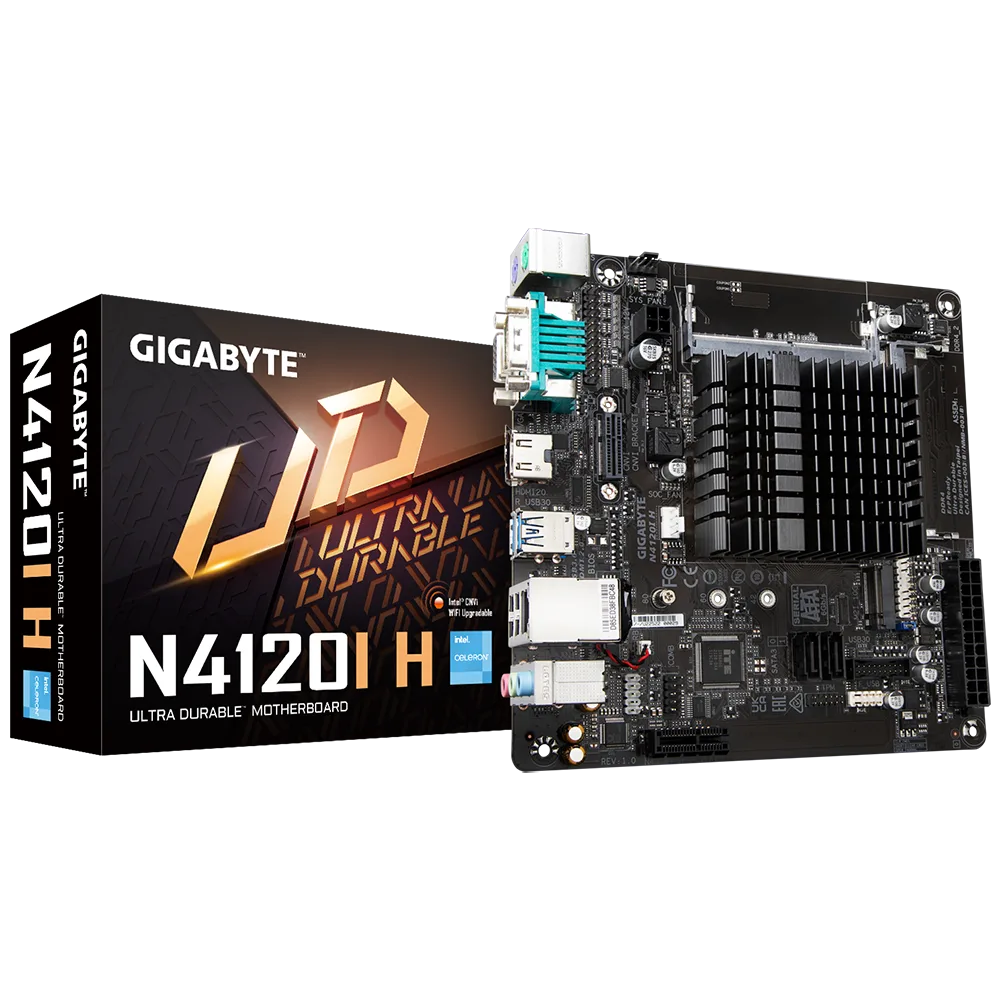 לוח עם מעבד Gigabyte N4120I H Mini-ITX With Intel Celleron N4120