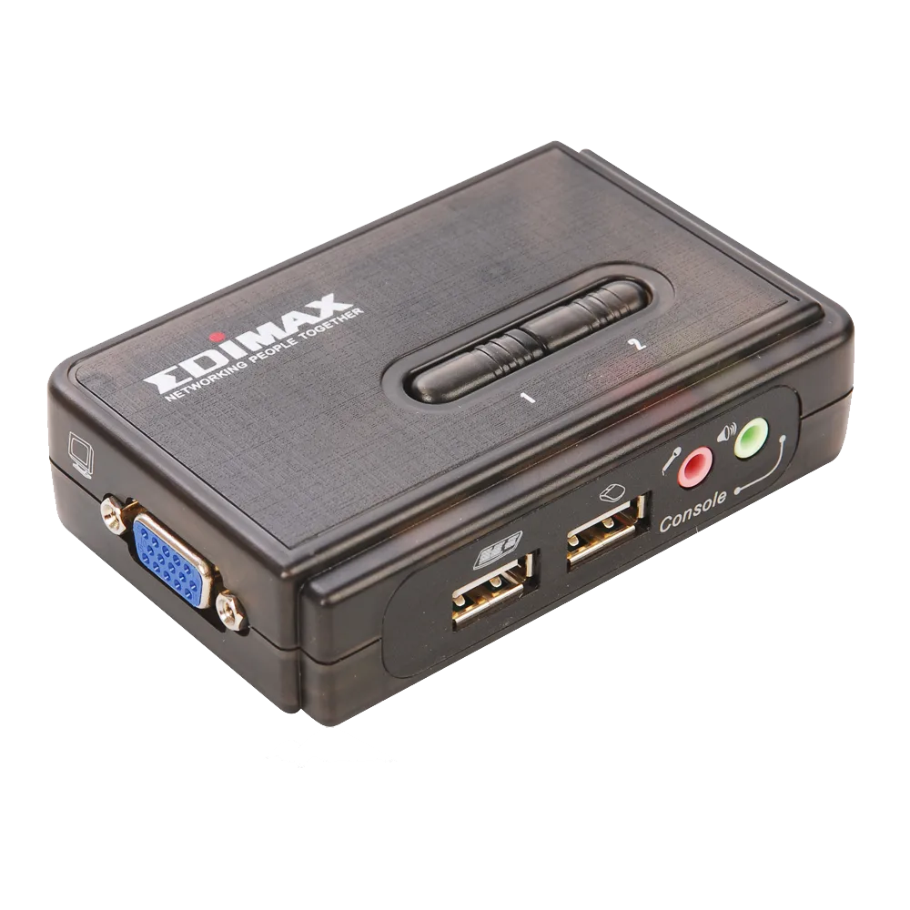 קופסאת מיתוג לשני מחשבים EDIMAX USB TO USB AND SOUND KVM
