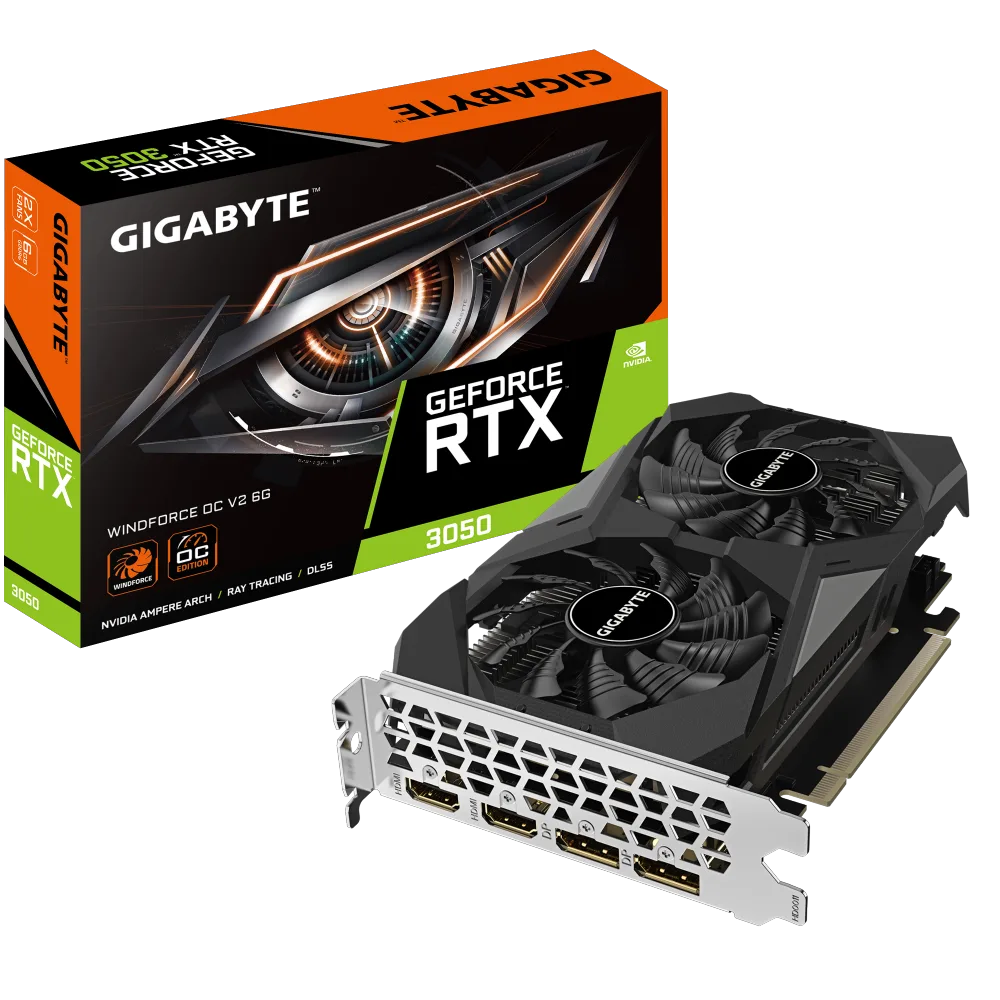 כרטיס מסך Gigabyte RTX 3050 Windforce 2 OC V2 6GB