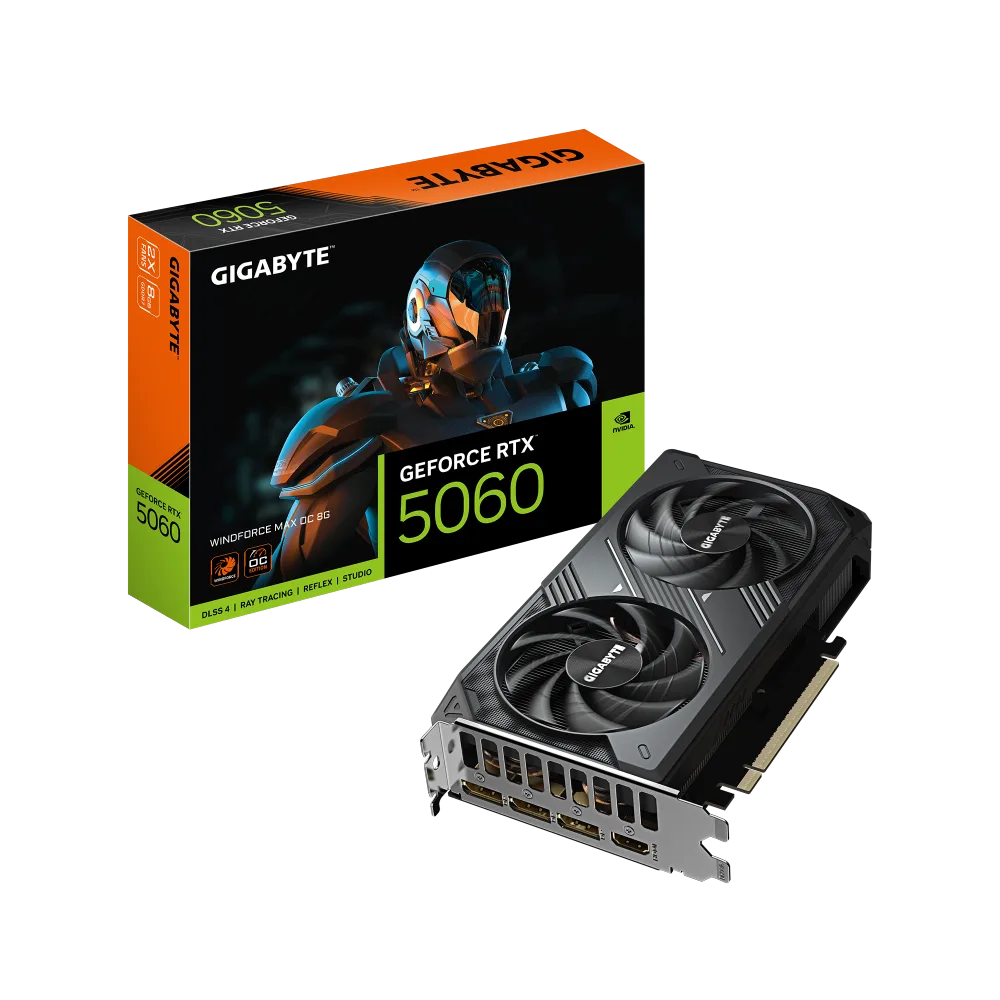 כ. מסך Gigabyte 5060 Windforce2 MAX OC 8GB PCIE-5.0 3XDP 1XHDMI