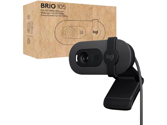 מצלמת רשת LOGITECH BRIO 105 FHD Built in Mic Auto Brightness