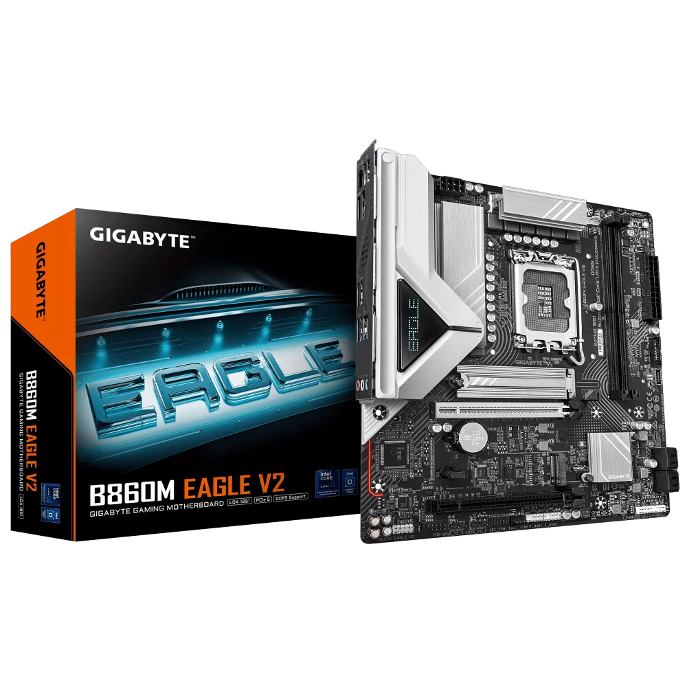 לוח למעבד דור 15 Gigabyte B860M EAGLE V2 M-ATX 2.5GB LAN