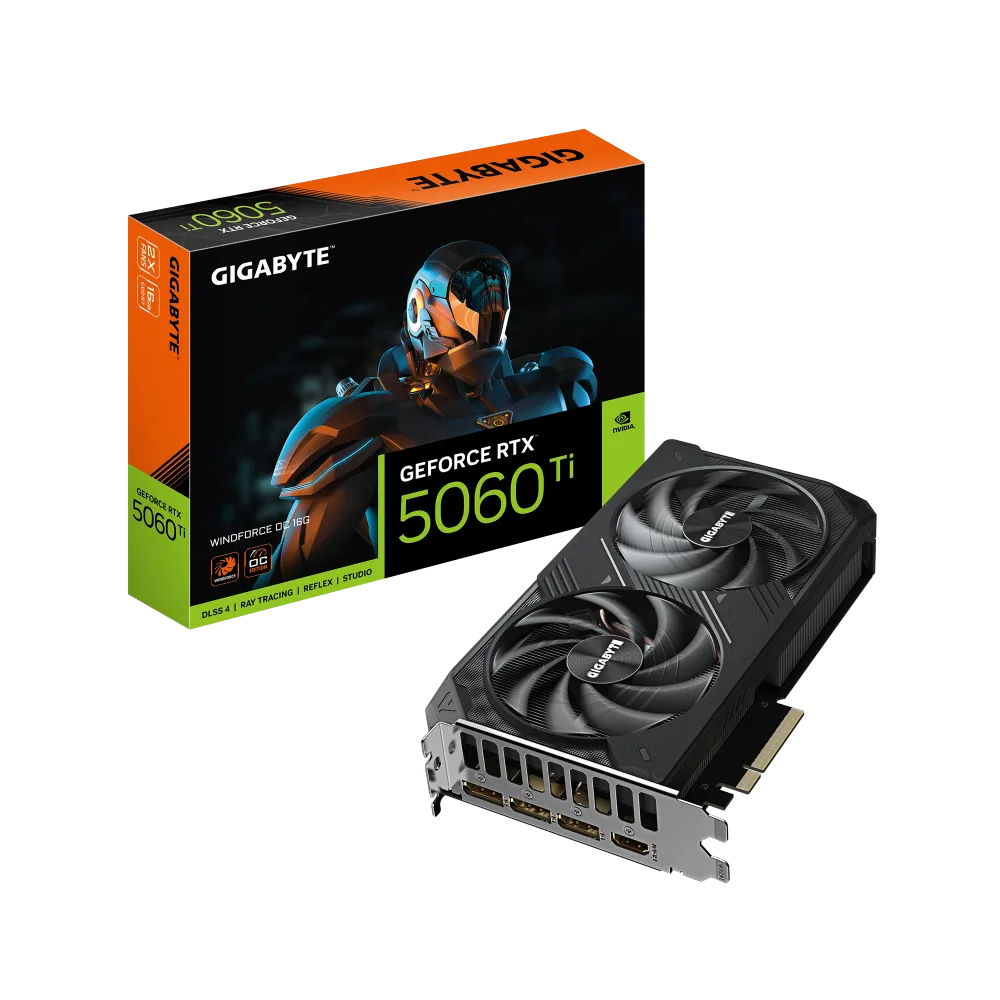 כרטיס מסך Gigabyte RTX 5060 Ti WindForce 2 OC 16GB