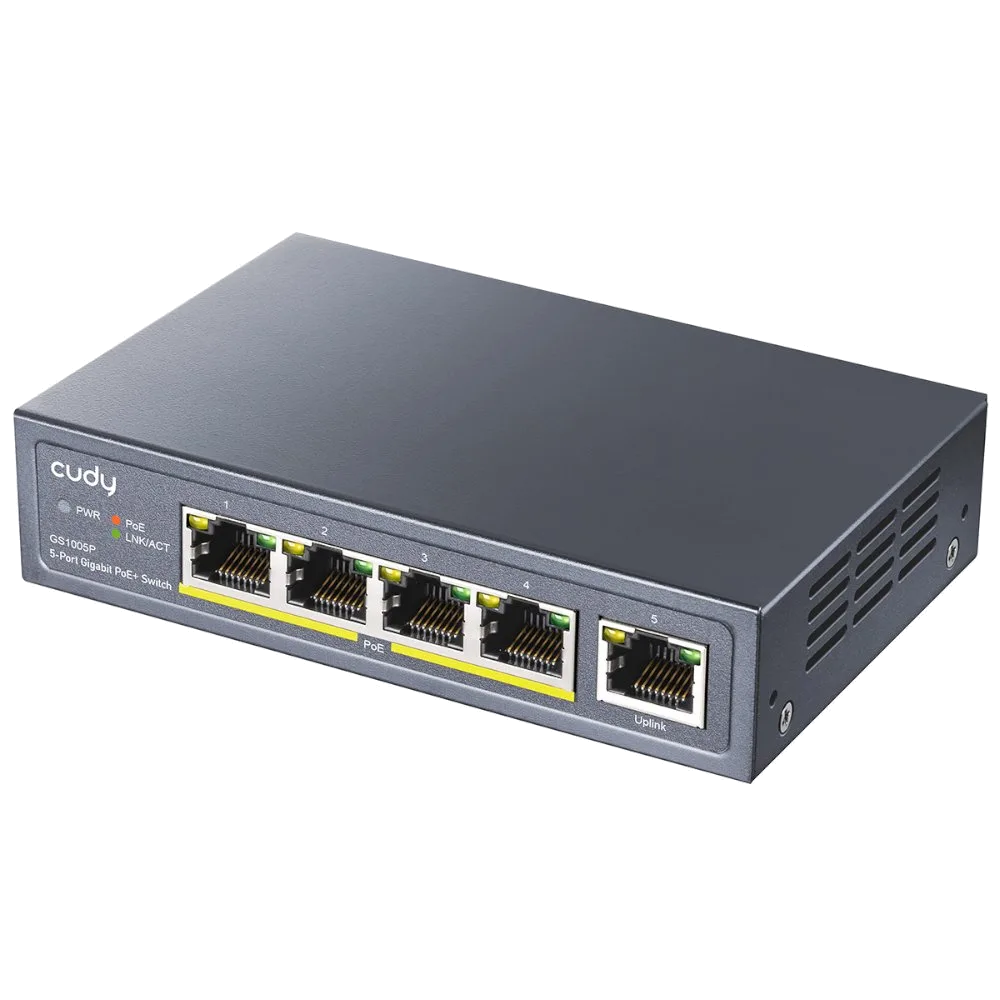 מתג לא מנוהל Cudy GS1005P 5-Ports Gigabit Unmanaged POE Switch