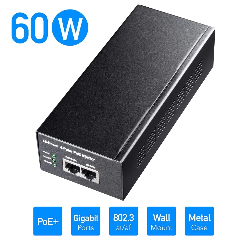 מזרק Cudy 60W Gigabit PoE Injector Adapter up to 100 Meters