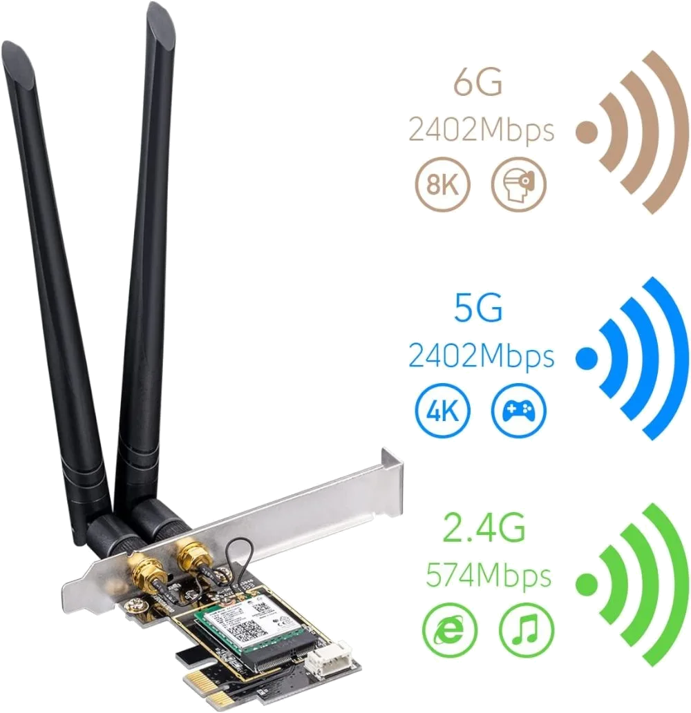 כ.רשת אלחוטי Cudy WE3000 AX200 WIFI 6 Bluetooth 5.2 PCI-E