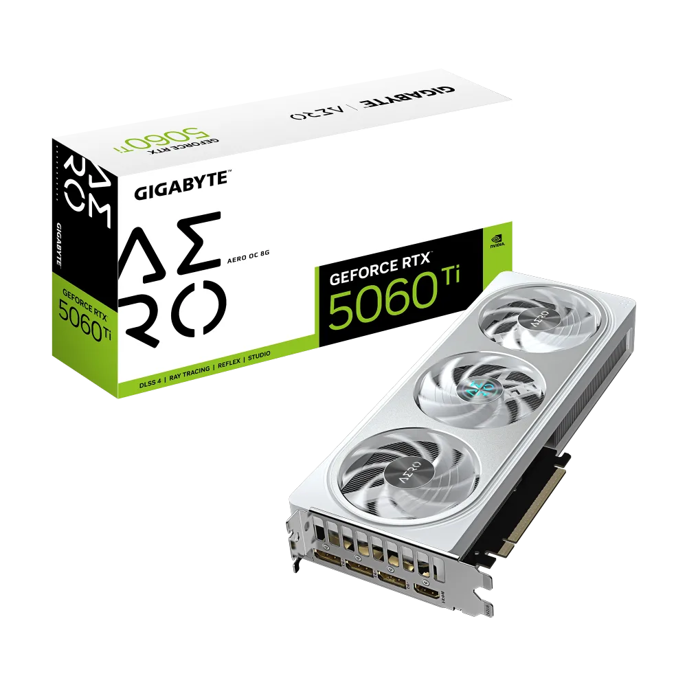 כרטיס מסך Gigabyte GeForce RTX 5060 Ti AERO OC 8GB White