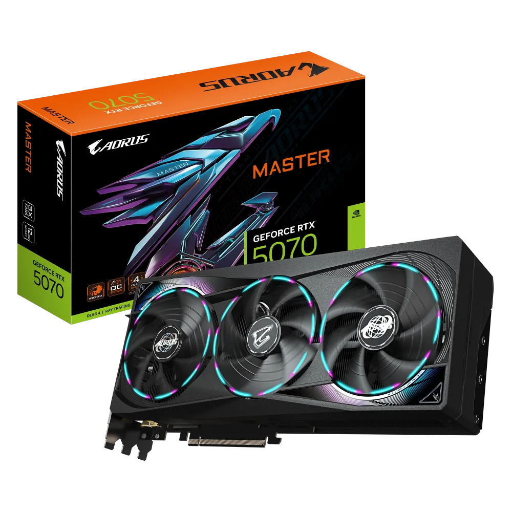 כ.מסך GIGABYTE AORUS GeForce RTX 5070 MASTER 12G