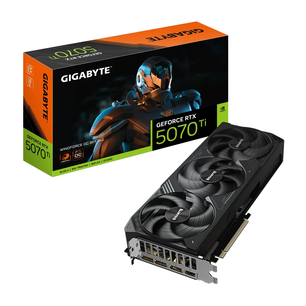 כרטיס מסך Gigabyte RTX 5070 Ti Windforce 3 SFF 16GD DP HDMI