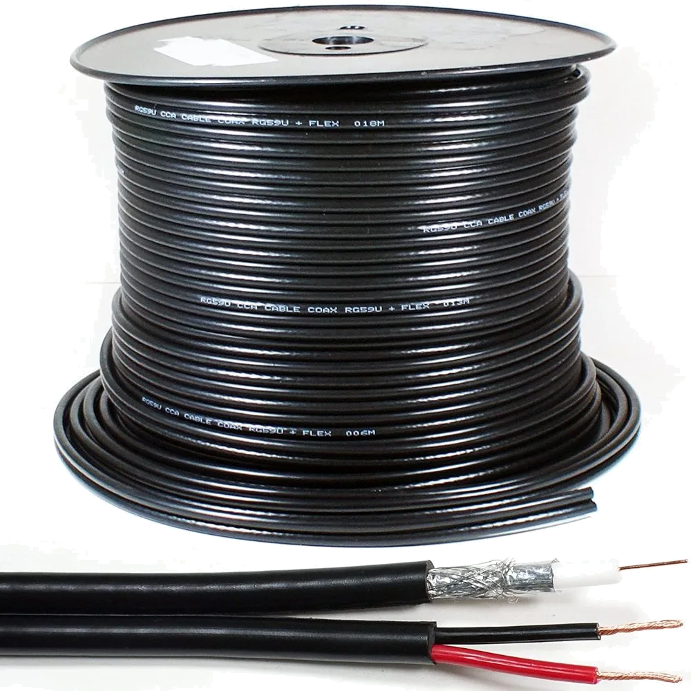 כבל מצלמות משולב DC Cable 105m + Provision 19099 RG59