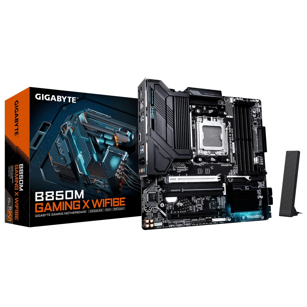 לוח אם GIGABYTE B850M GAMING X WIFI6E 1.1 M-ATX DDR5 AM5 2.5GBE