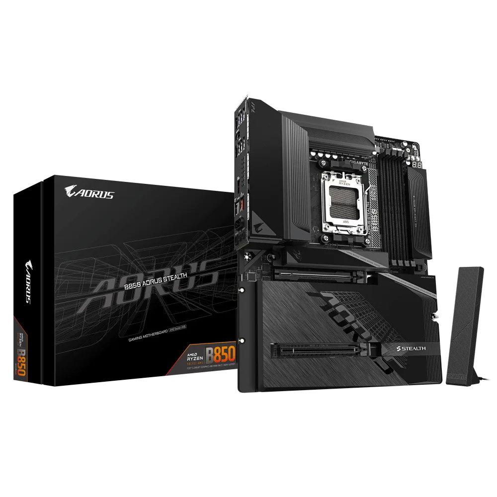 לוח אם עם מחברי חשמל מאחור Gigabyte B850 A STEALTH AM5 DDR5 WIFI7