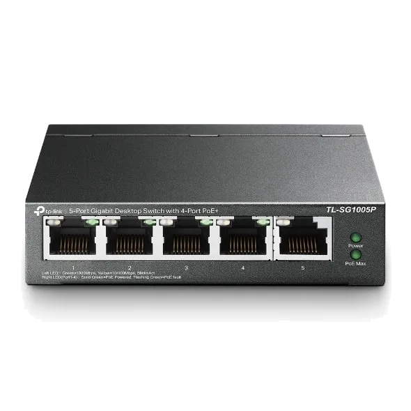 מתג TP-Link TL-SG1005P 5xGigabit 4xPoE Total 65W