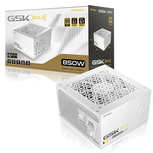 ספק Antec GSK850 V2 WHITE 80 Plus Gold Modular ATX 3.1 PCIE 5.1
