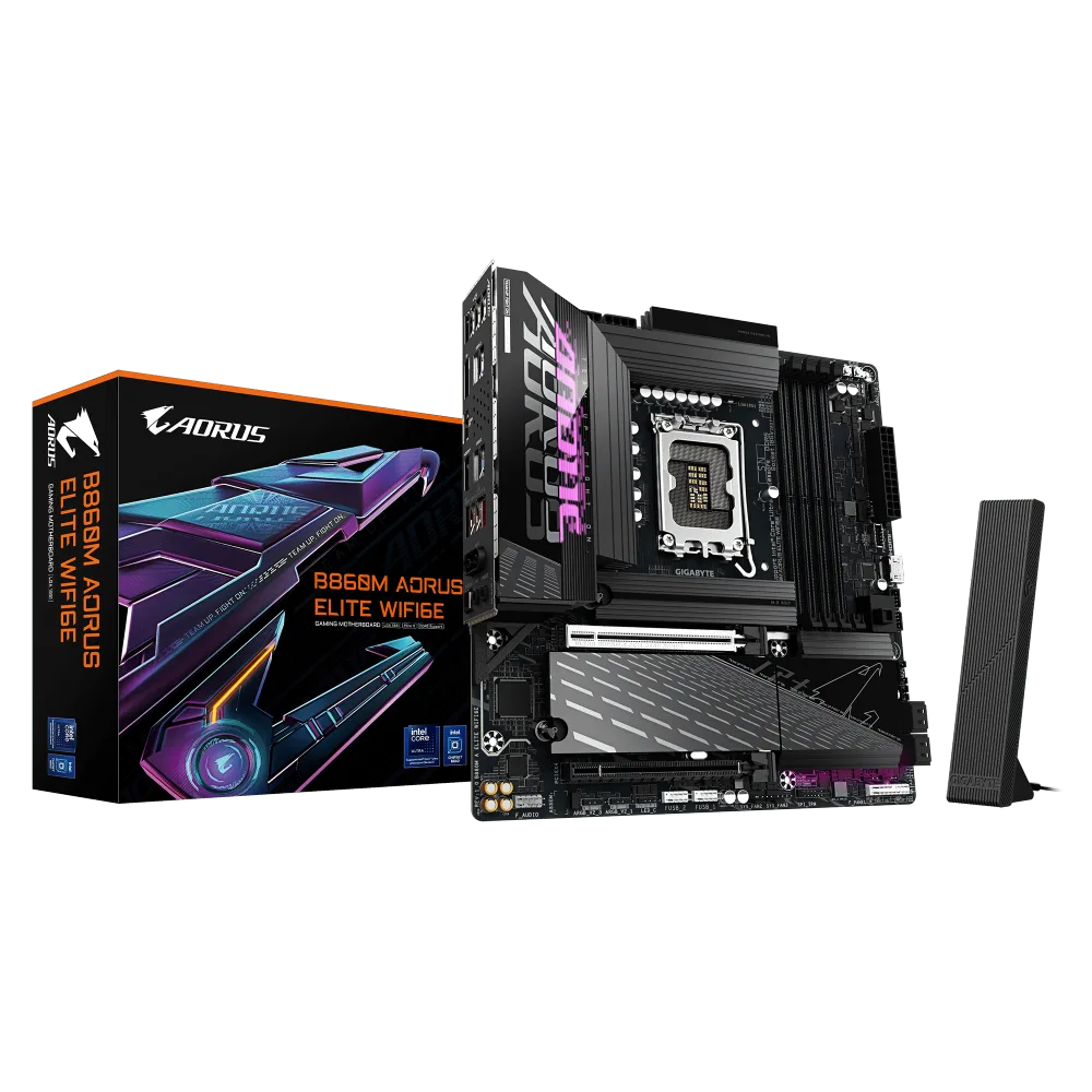 לוח למעבד דור 15 Gigabyte B860M AORUS ELITE WIFI6E ATX 2.5GB LAN