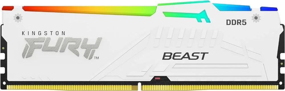 זכרון לנייח Kingston FURY Beast White RGB 32GB 6000Mhz C30