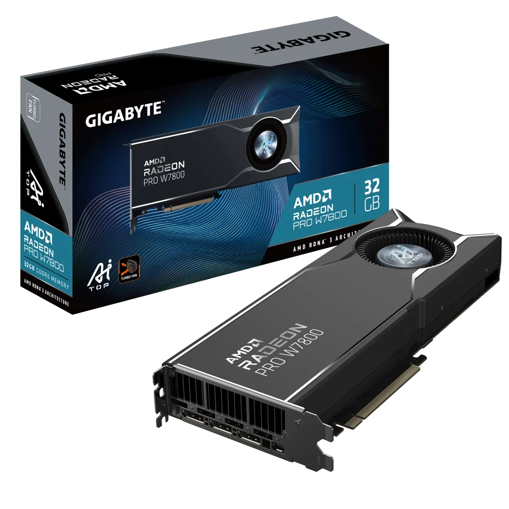 כרטיס מסך Gigabyte Radeon Pro W7800 AI TOP 32GB