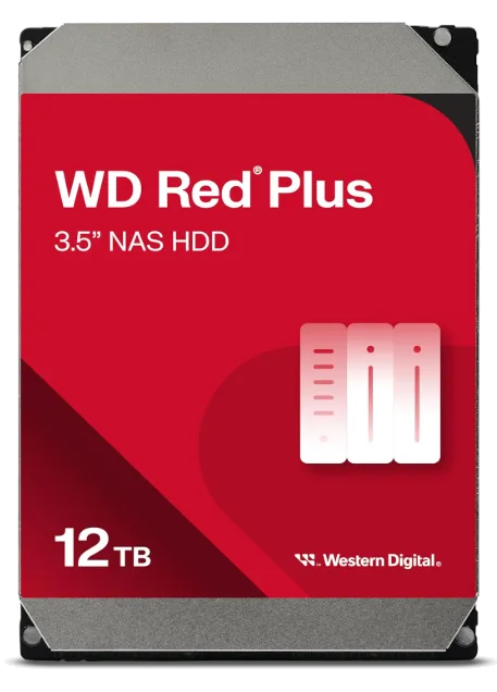 דיסק קשיח פנימי 3.5 Western Digital 12TB HDD Red Plus 512MB Cache