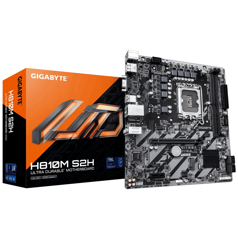 לוח Gigabyte H810M S2H 1.0 Micro-Atx DDR5 LGA1851 VGA HDMI