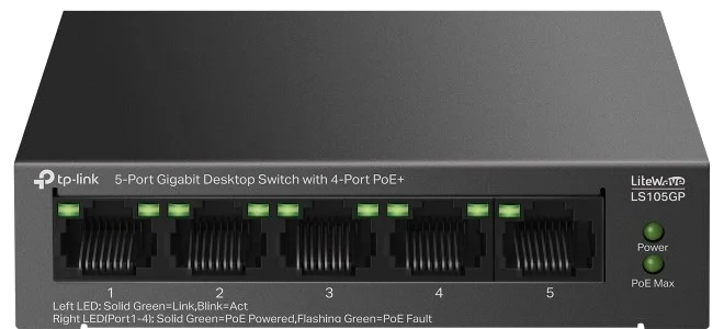 SWITCH 5-PORT Gigabit 4P PoE+ LS105GP TP-Link