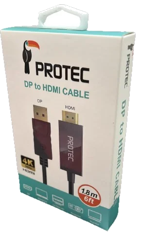 DISPLAY PORT TO HDMI CABLE 1.8M PROTEC