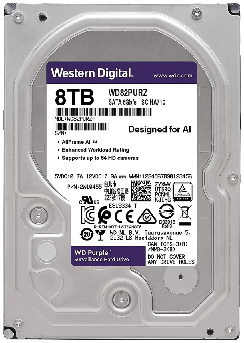 WD PURPLE 8TB 256MB SATA III 6GB/s 8002PURP
