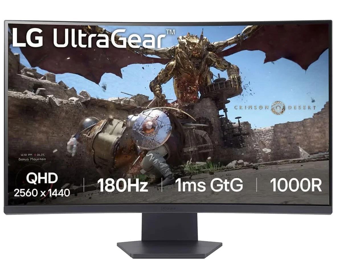 LG 32" UltraGear 2K CURVED /1000R/1MS/180Hz/VA/DP/HDMI