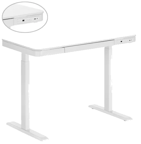 White 120x60 Smart Adjustable LUMI Electric Table
