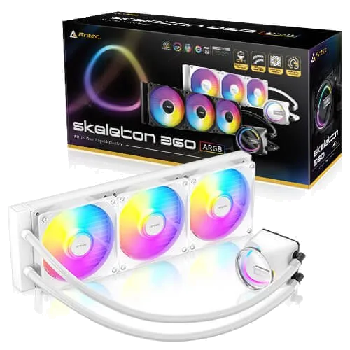 קירור נוזלי משולש Antec SKELETON 360 ARGB White INTEL/AMD