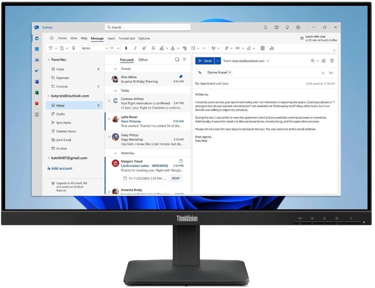 Lenovo 24" S24-4E IPS 100 Htz HDMI VGA