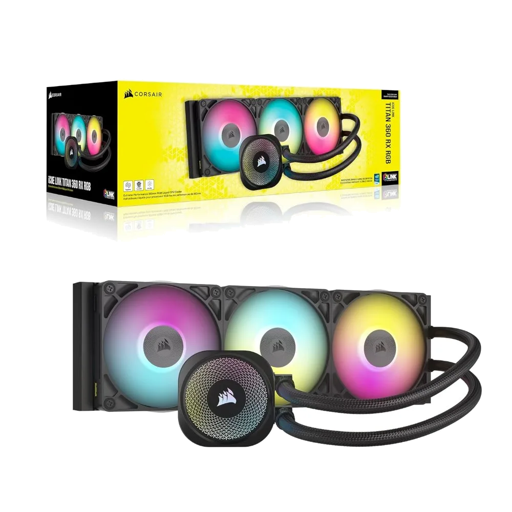 קירור נוזלי Corsair iCUE TITAN 360 RX RGB Black 360mm AIO