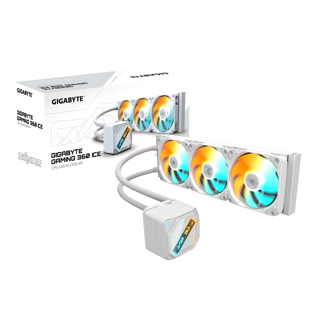 קירור נוזלי משולש Gigabyte Gaming 360 ICE 3XARGB 120MM Fan White