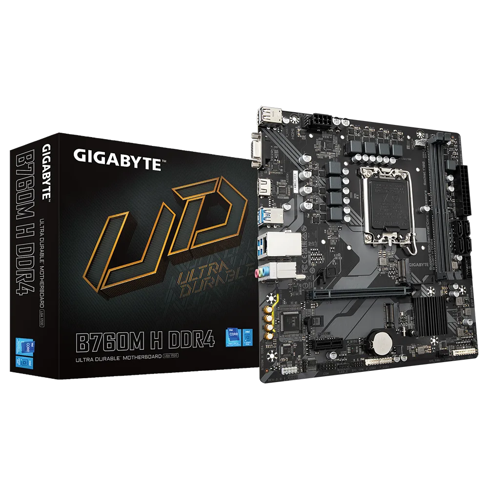 לוח למעבדי אינטל Gigabyte B760M H DDR4 Micro Atx LGA1700
