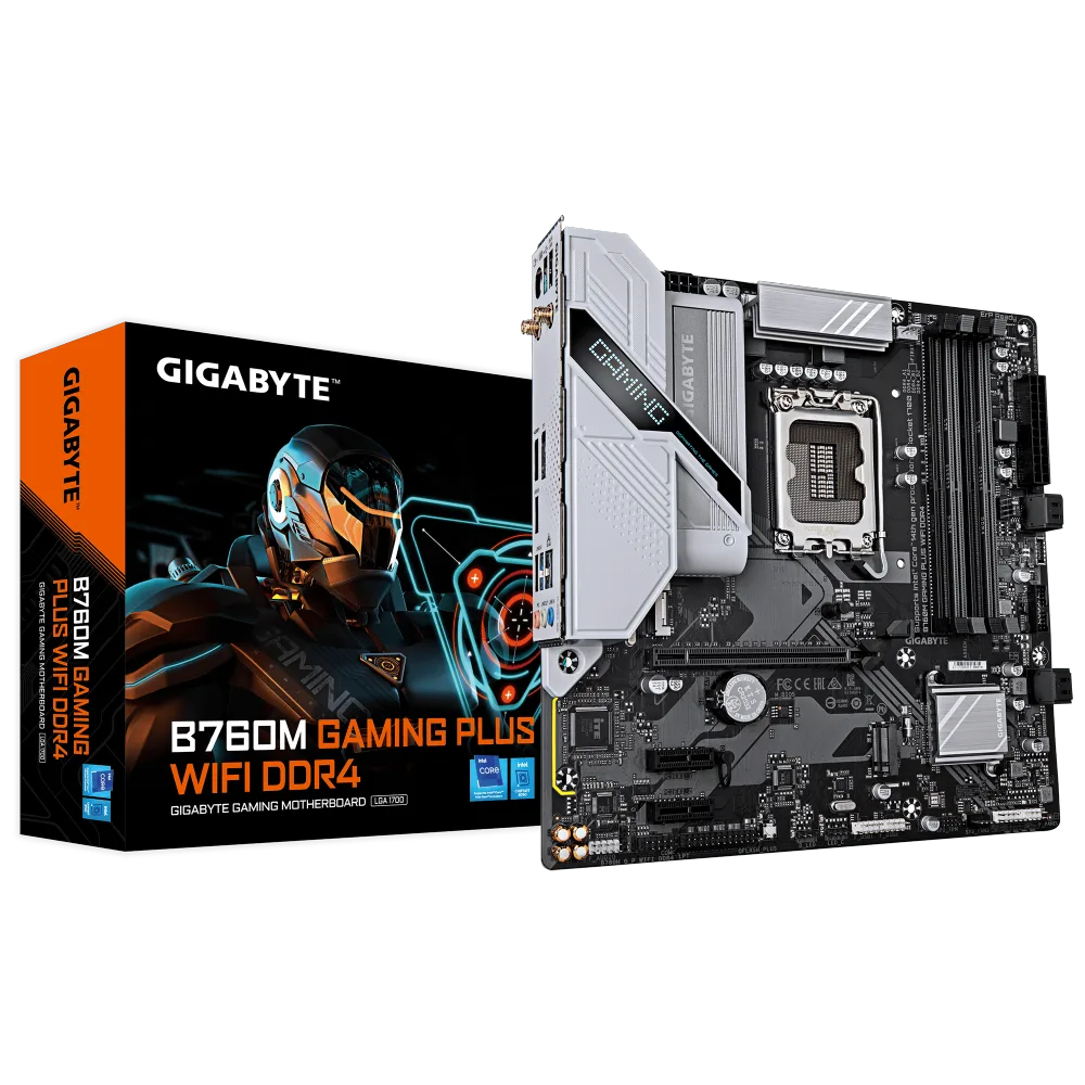 לוח אם GIGABYTE B760M GAMING PLUS WIFI DDR4 mATX LGA 1700 1GbE