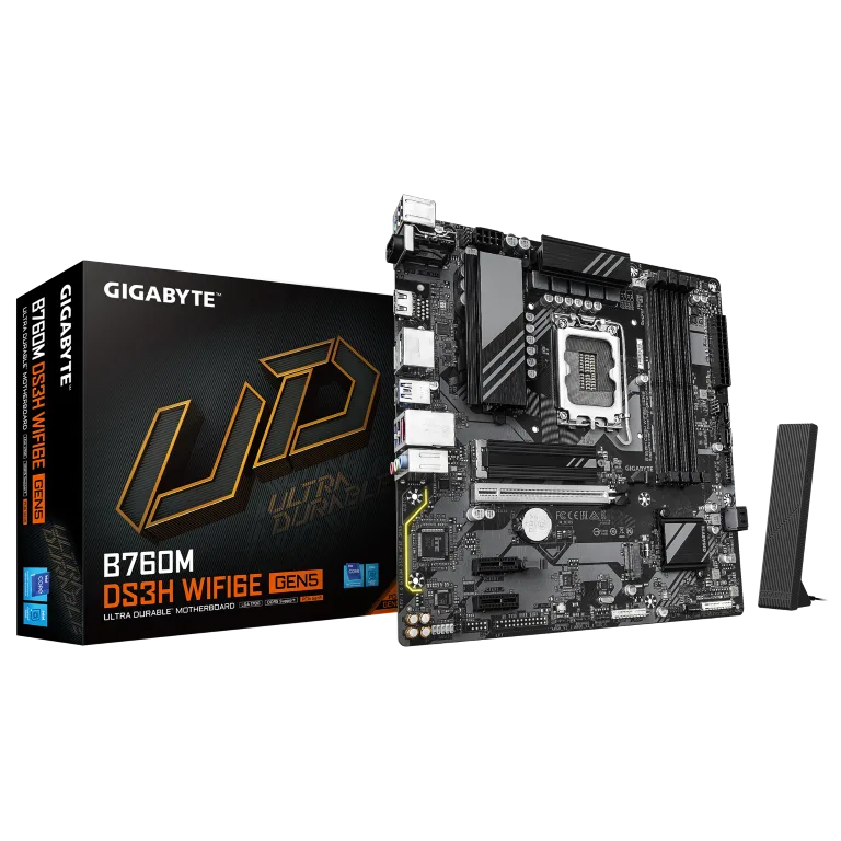 לוח אם Gigabyte B760M DS3H WF6E GEN5 Micro-Atx DDR5