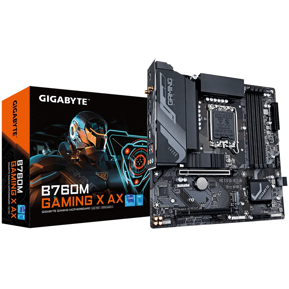 לוח אינטל דורות 12-14 Gigabyte B760M GAMING X AX 1.1 DDR5 Wifi BT