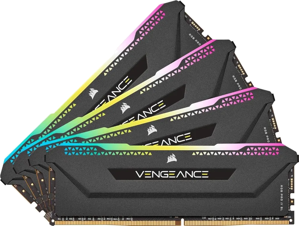 זכרון קיט לנייח CORSAIR 32GB 4X8 DDR4 3200MHz CL16 RGB PRO Black